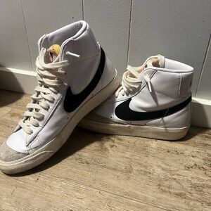 Nike White and Black High-Top Sneakers